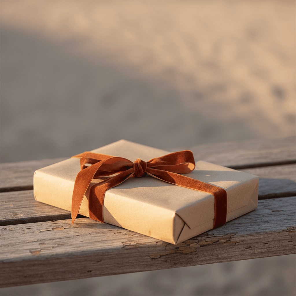 Livre relié posé sur une table avec une bougie allumée et des fleurs séchées, ambiance romantique douce