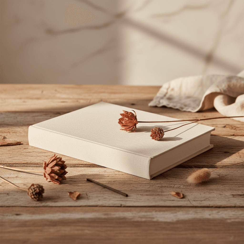 Main écrivant sur une feuille de papier blanc posée sur un bureau en bois, lumière naturelle