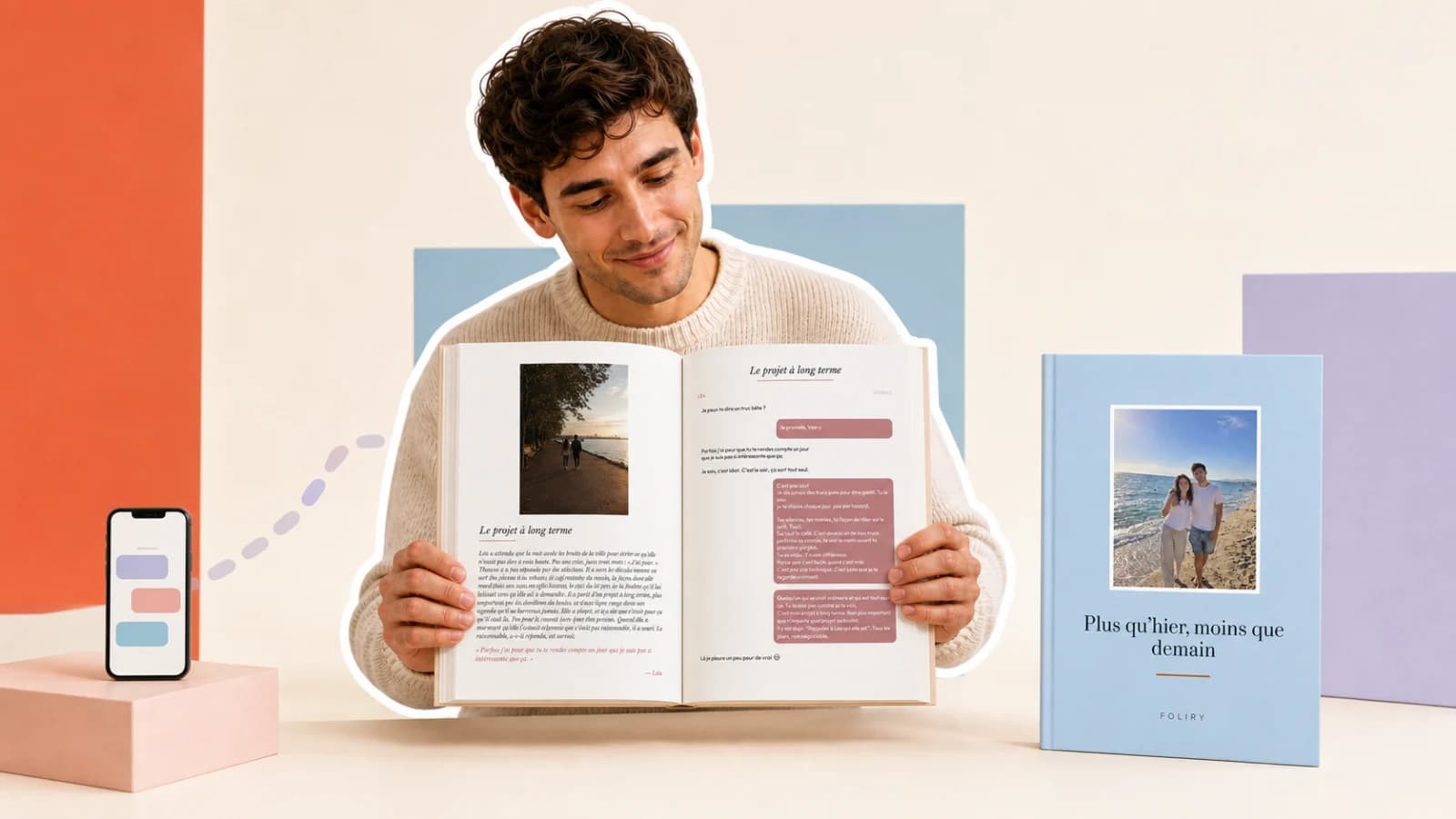 Un homme découvre ses conversations WhatsApp, Messenger ou Instagram transformées en livre Foliry relié