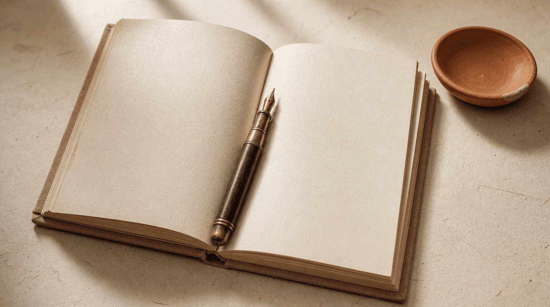 Livre ouvert posé sur une table avec une lumière douce, évoquant la mémoire et la lecture