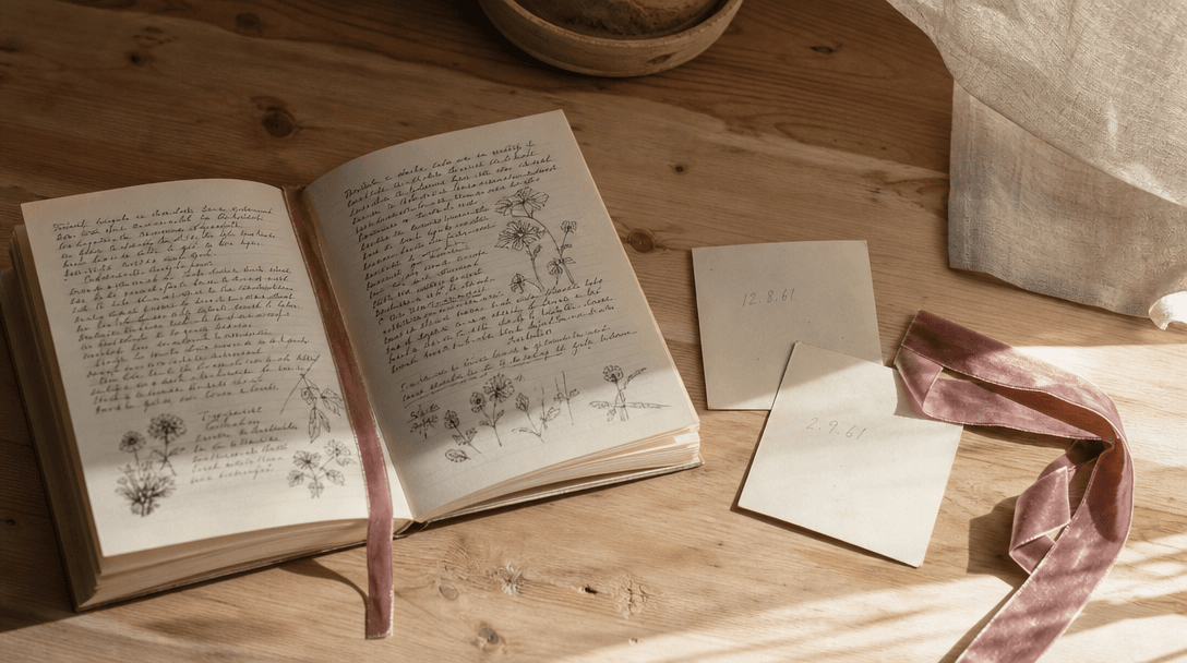 Détail d'un livre relié ouvert montrant la couture du dos et la texture du papier
